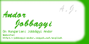 andor jobbagyi business card
